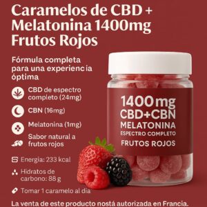 Caramelos 1400mg CBD + Melatonina Frutos Rojos